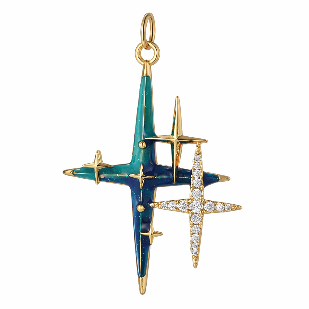 Large Blue Star Charm