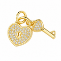 Gold Lock and Key Charm