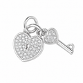 Silver Lock and Key Charm