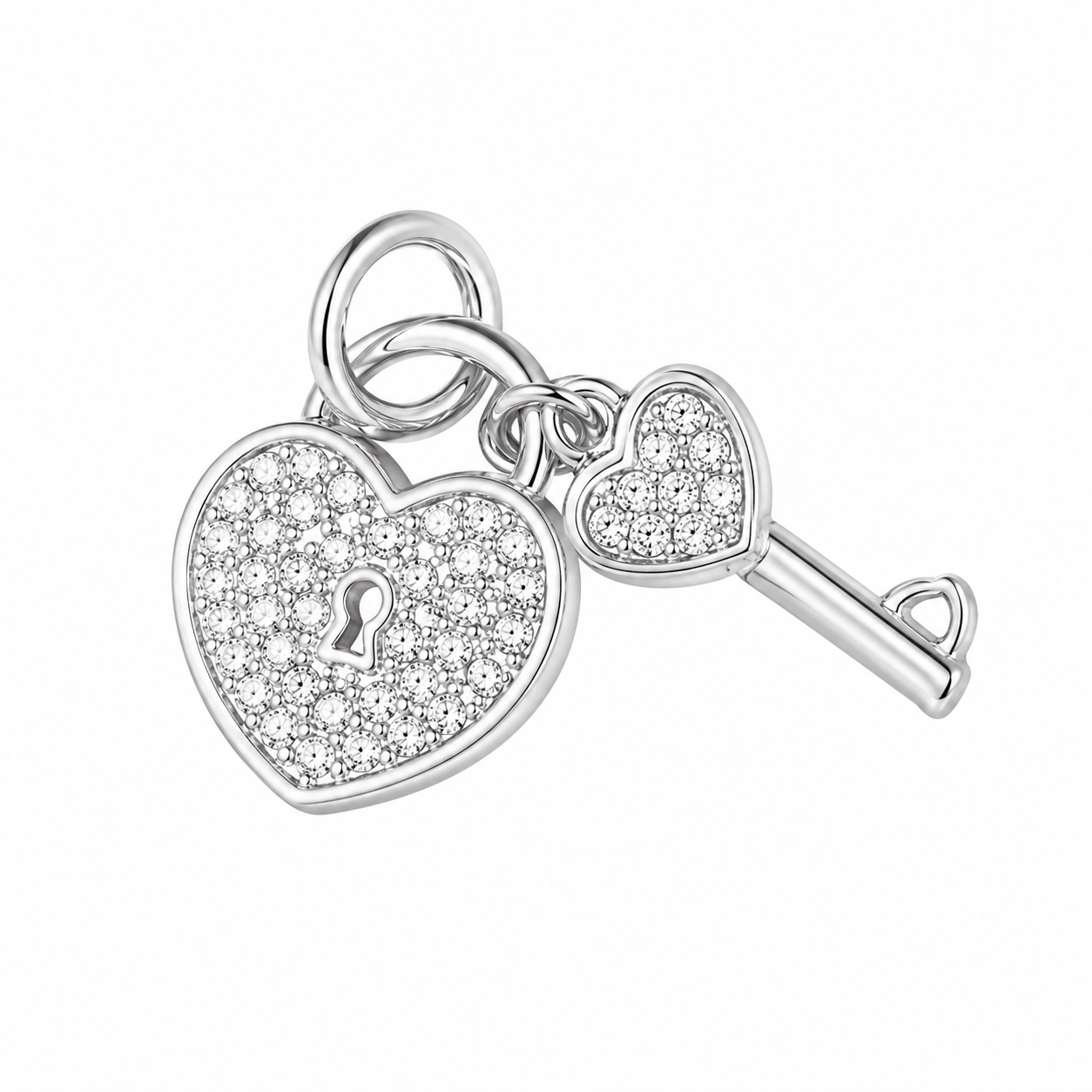 Silver Lock and Key Charm