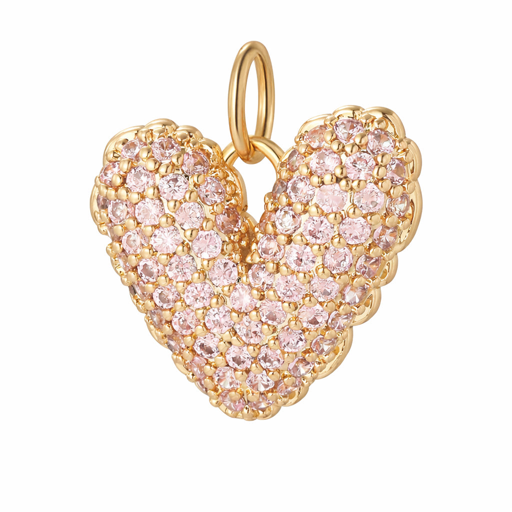 Large Pink Heart Charm