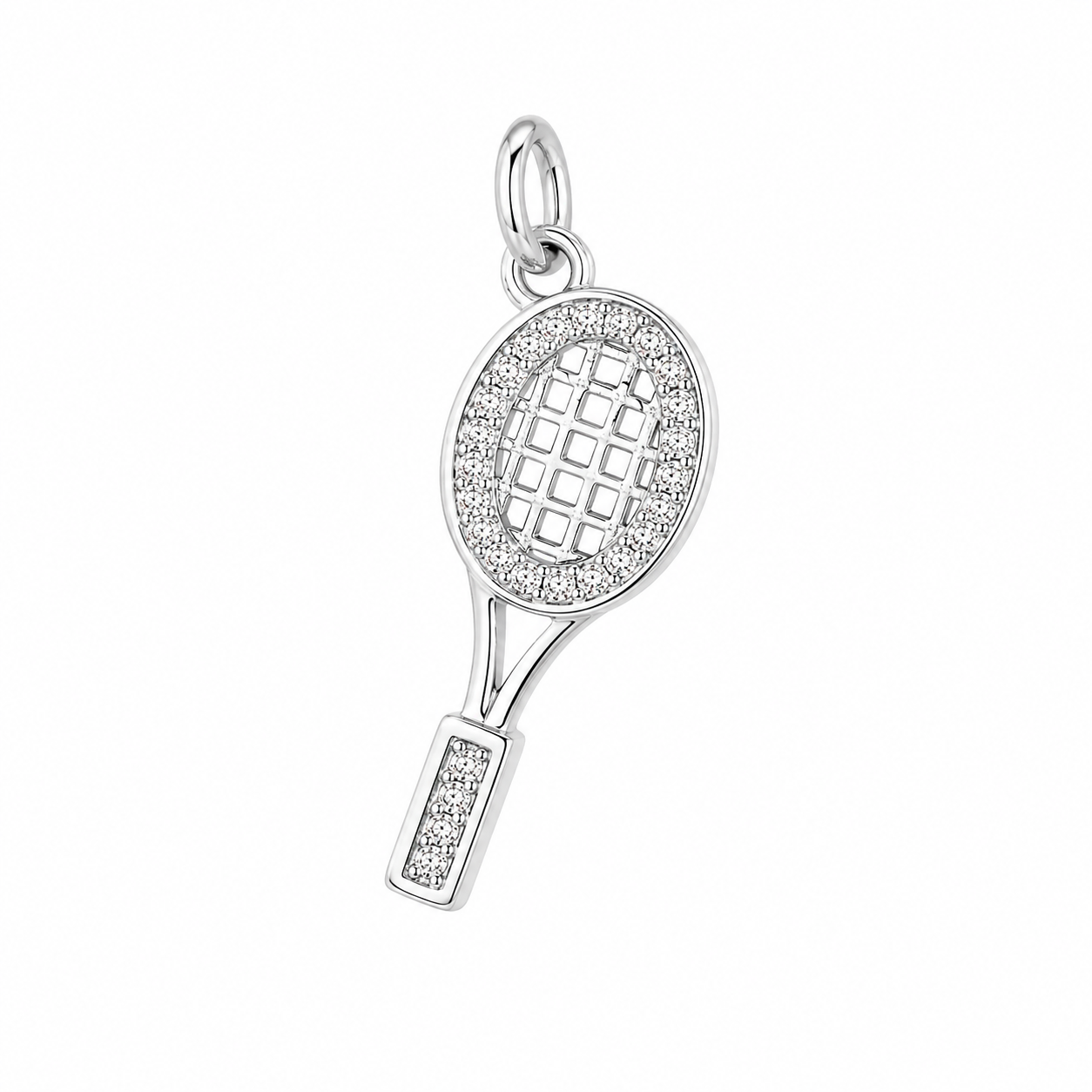 Silver Tennis Racket Charm