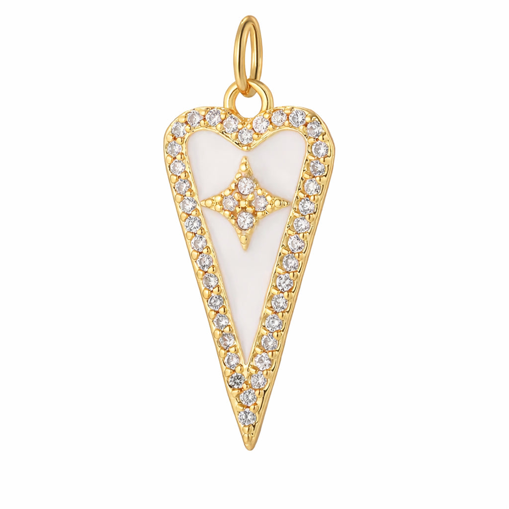 White Heart Charm