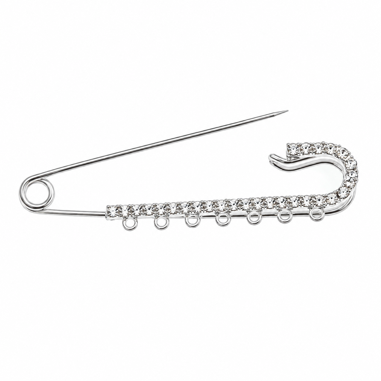 Silver Safety Pin (5 charms)