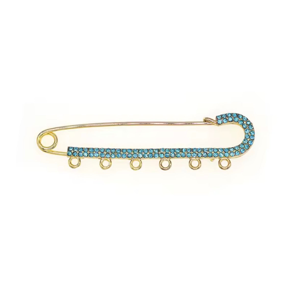 Blue Safety Pin (6 Charms)