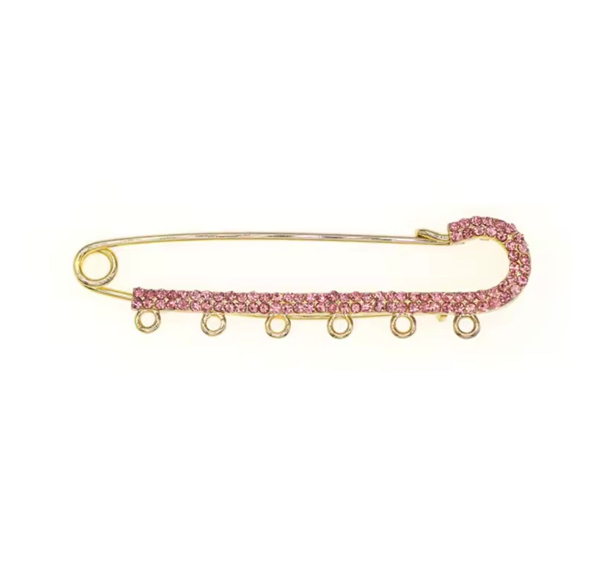 Pink Safety Pin (6 Charms)