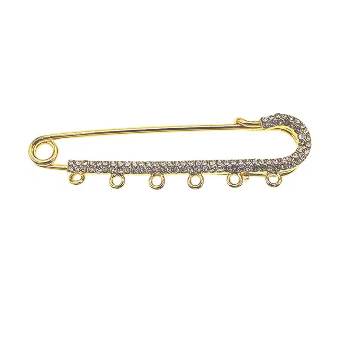 White Safety Pin (6 Charms)