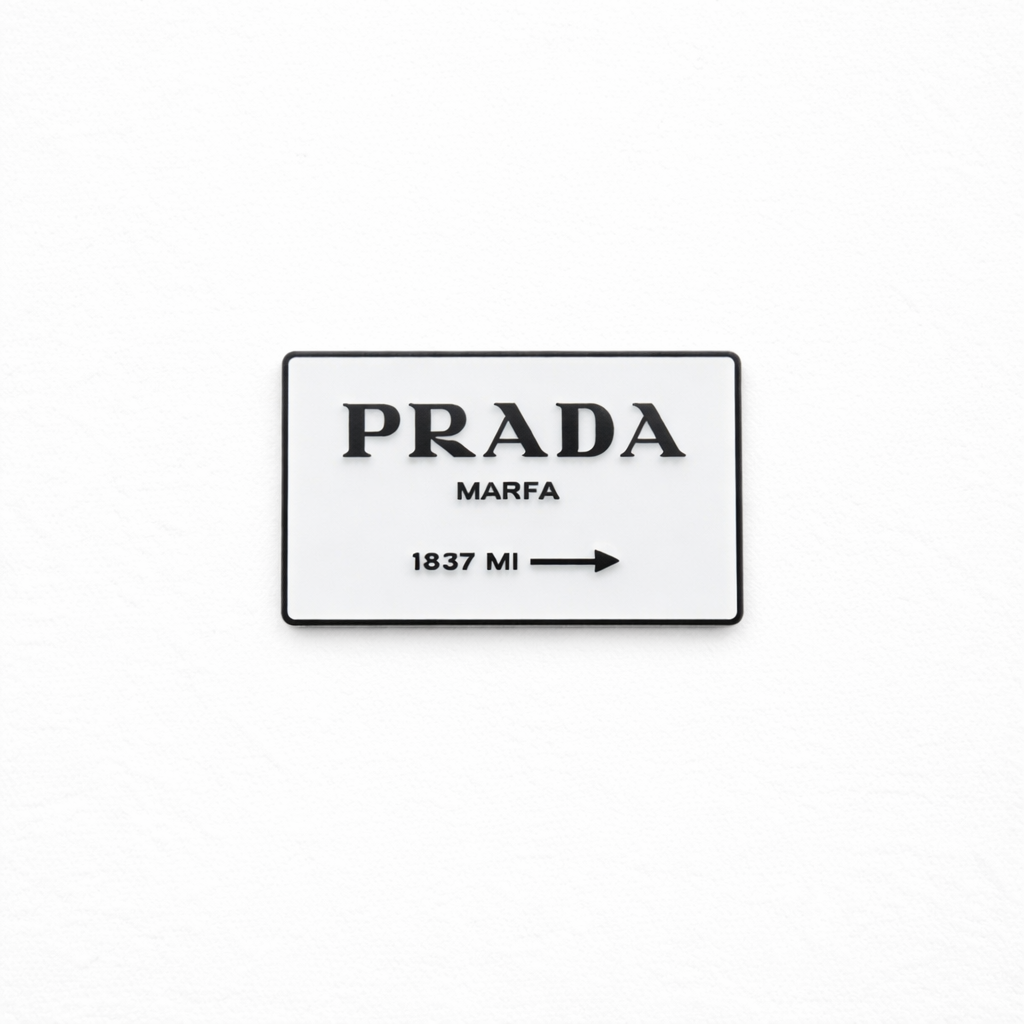 Prada White Logo Sticker