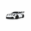 White Sports Car Sticker